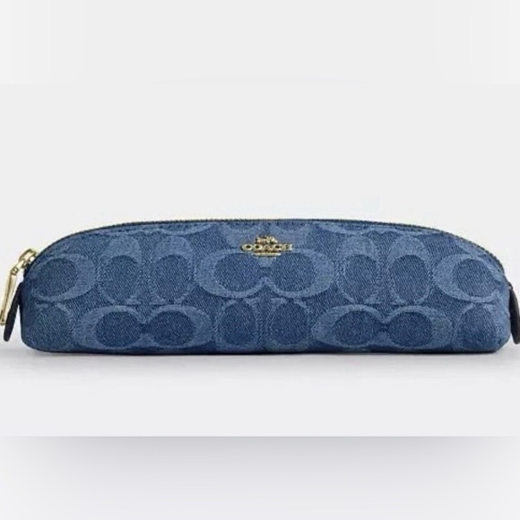 NWT Coach Denim Large Set - Wristlet, Pouch, Pencil Case & Heart Shaped Charm - Picture 6 of 7